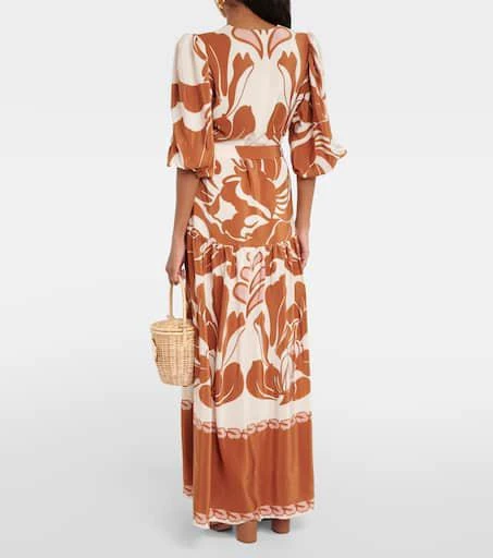 Adriana Degreas Printed puff-sleeve silk maxi dress 3