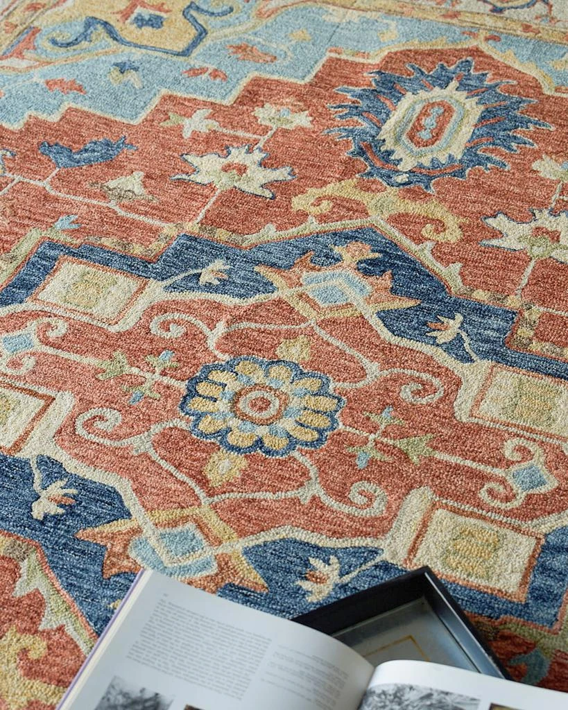 Exquisite Rugs Richmond Serapi Hand-Tufted Beige/Red Rug, 9' x 12' 7