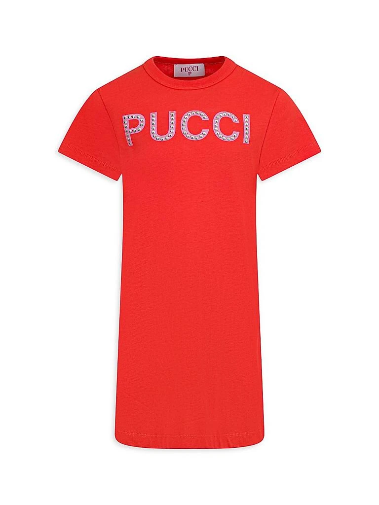 Pucci Little Girl
s 
Girl
s Stud Logo Jersey T-Shirt Dress