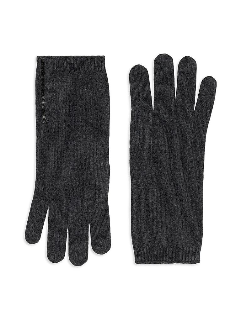 Brunello Cucinelli Cashmere Knit Gloves with Monili