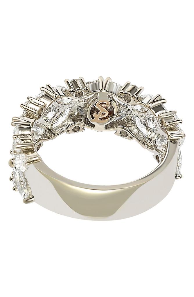 Suzy Levian Multicut Cubic Zirconia Floral Eternity Ring
