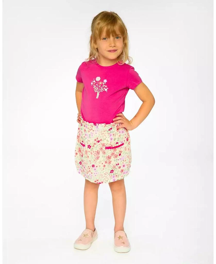 Deux par Deux Baby Girls Muslin Skort Off White Printed Flowers 4