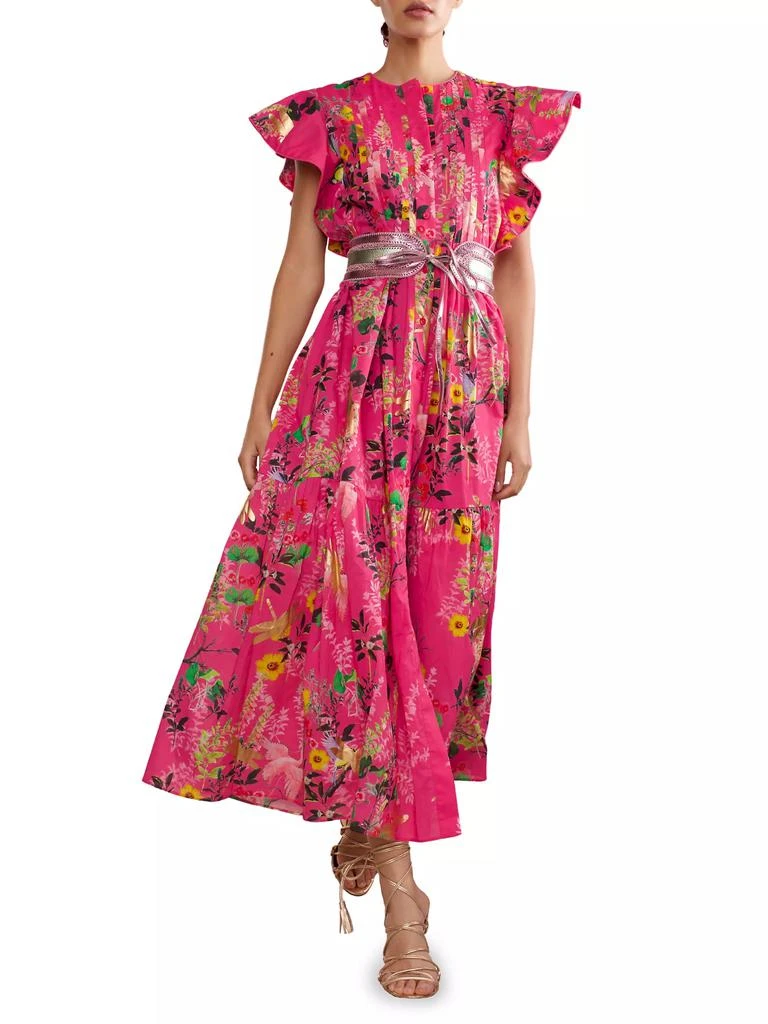 Cynthia Rowley Nairobi Floral Pintuck Maxi Dress 5