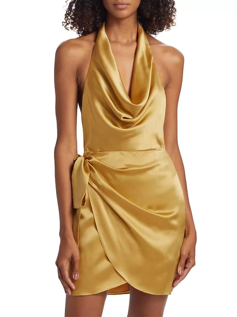 green emerald velvet dress Ashton Maxi in Satin