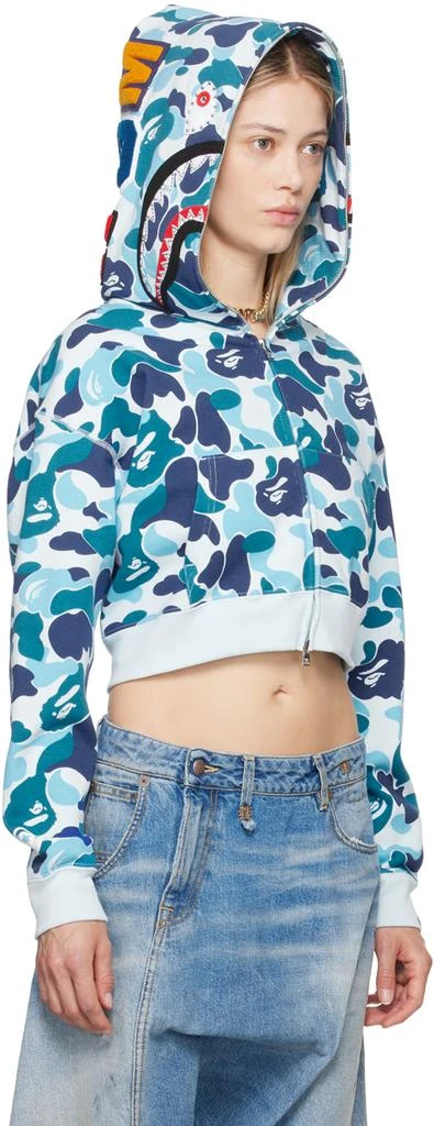 Bape Blue ABC Camo Crystal Stone Shark Hoodie 4