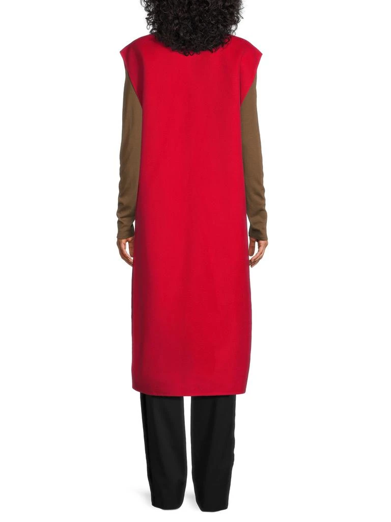 Valentino Wool-Cashmere V-Neck Long Vest 3