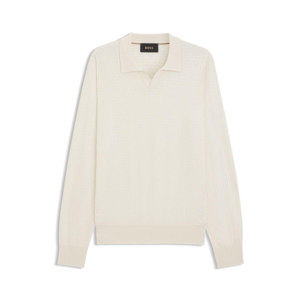 Shop Auralee Super Fine Knit Skipper Polo Shirt on Sale at