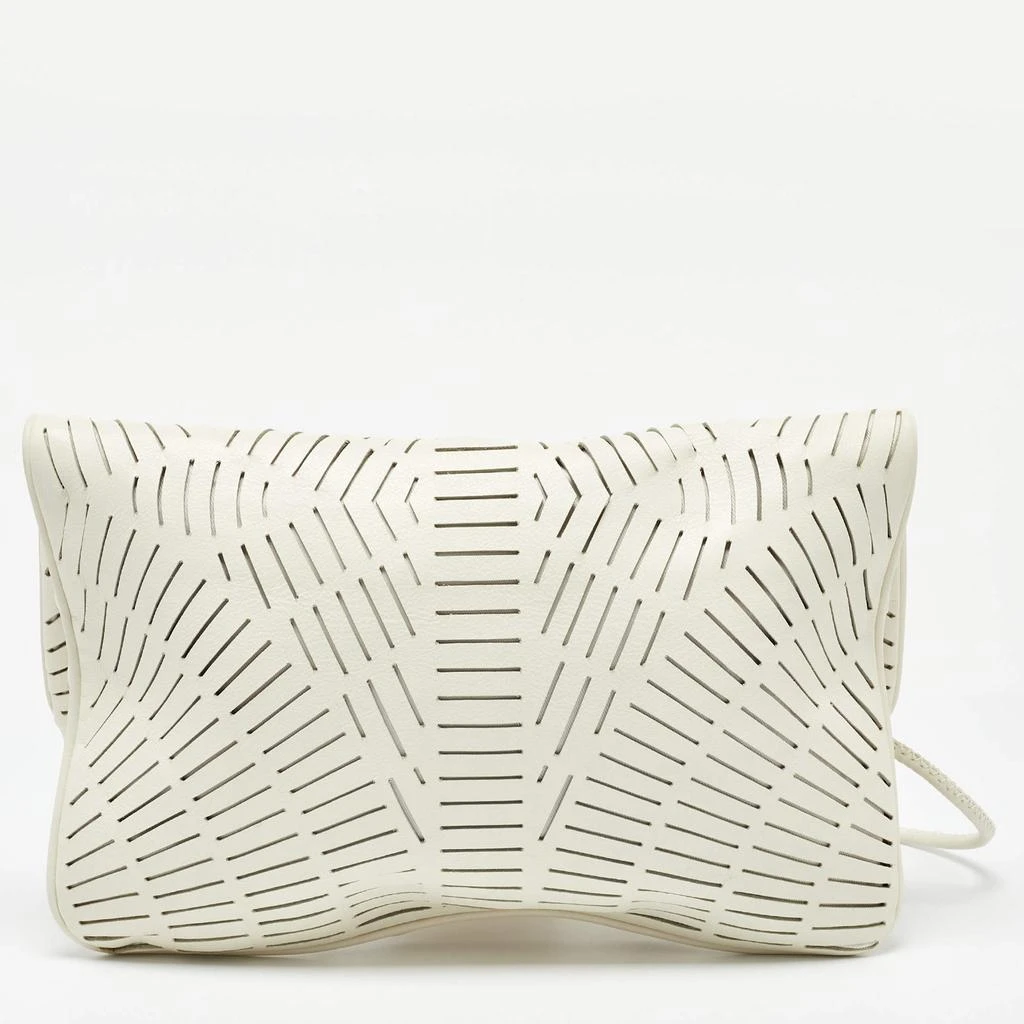 Alexander McQueen McQ by Alexander McQueen Off White Laser Cut Fold Over Clutch 4