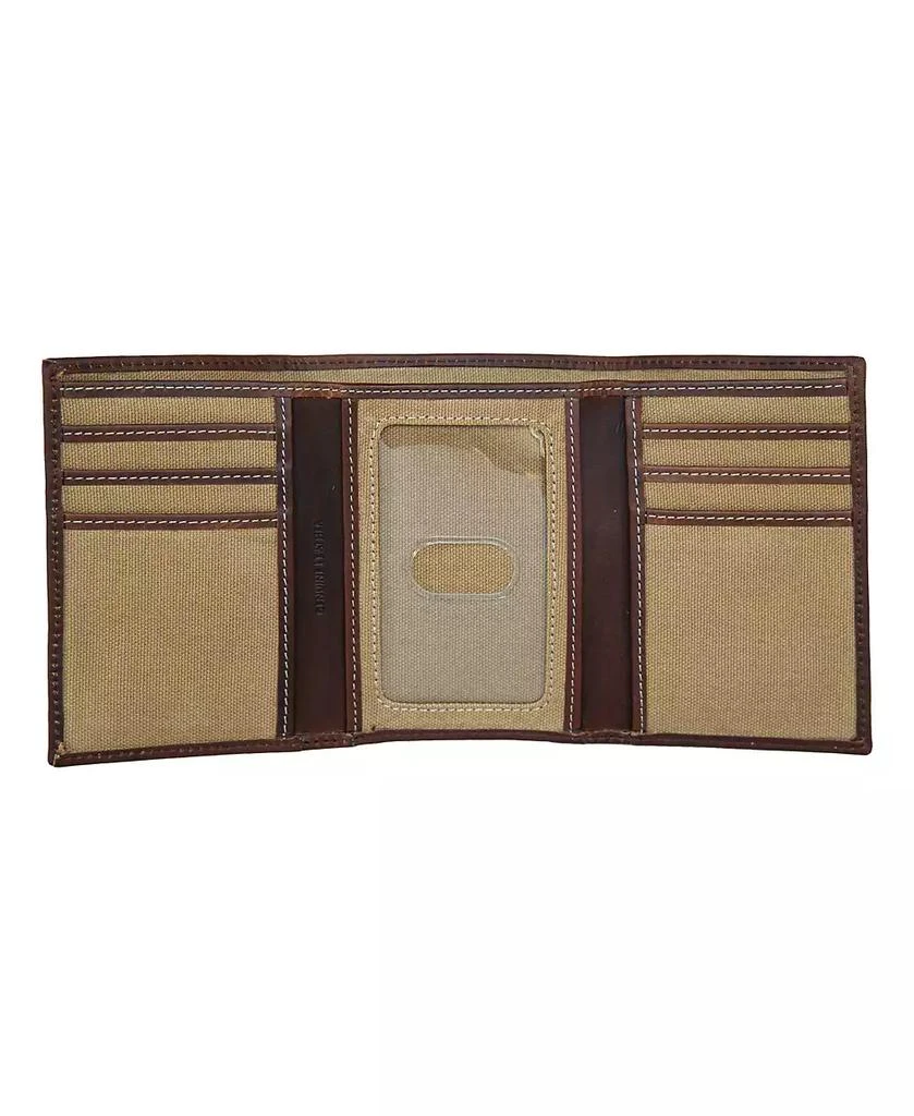 Lucky Brand Men's Canvas with Leather Trim Trifold Wallet 2