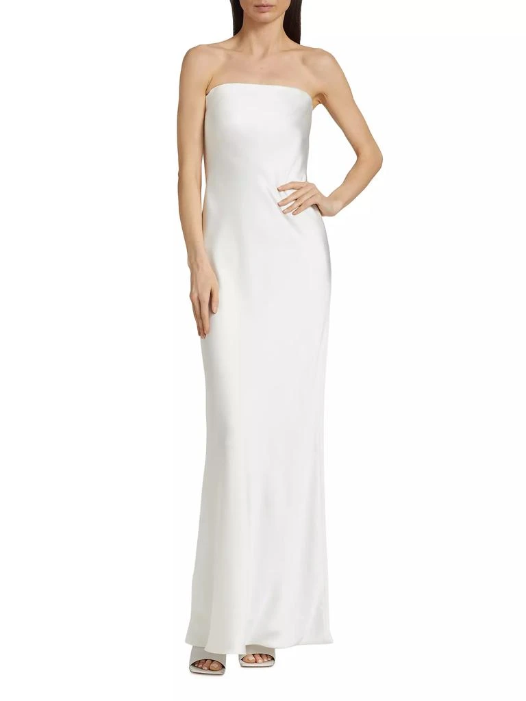Norma Kamali Strapless Bias Satin Gown 3