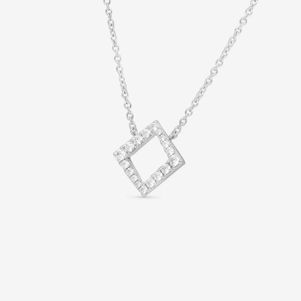 Hearts On Fire Hearts On Fire Charmed 18K White Gold Square Pendant HFPCSQ00288W 2