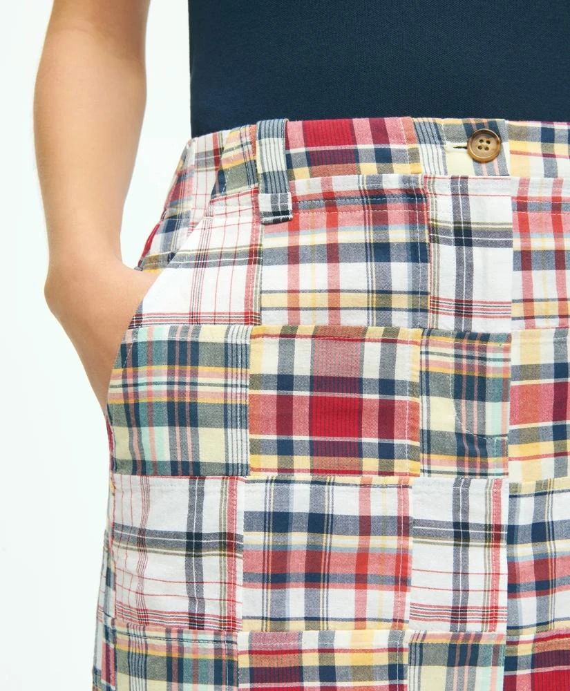 Brooks Brothers Madras Patchwork Pencil Skirt In Cotton 3