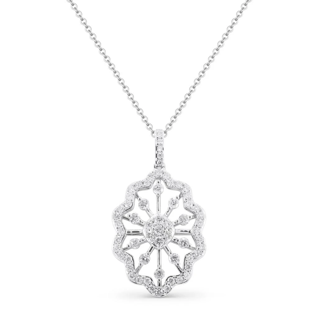 SSELECTS 0.21Ct Diamond 16"pendant Necklace In 14K White Gold 1