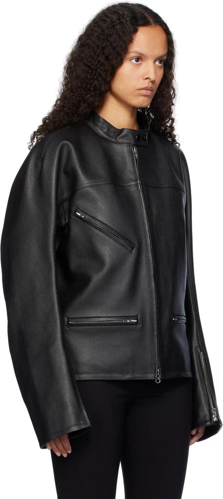 Courrèges Black Racer Buckle Leather Jacket 2
