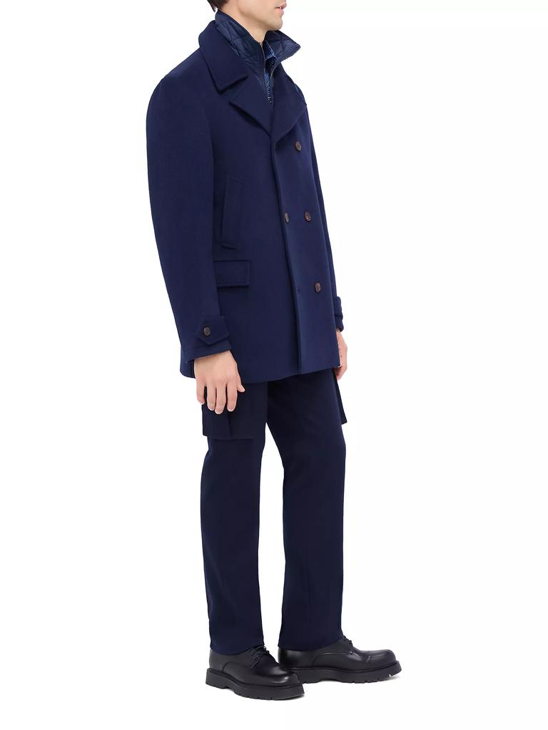 BUGATCHI Wool-Blend Double-Breasted Peacoat