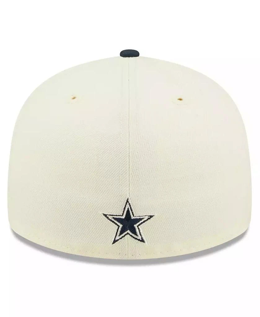New Era Men's Cream, Navy Dallas Cowboys 2022 Sideline Low Profile 59FIFTY Fitted Hat 4