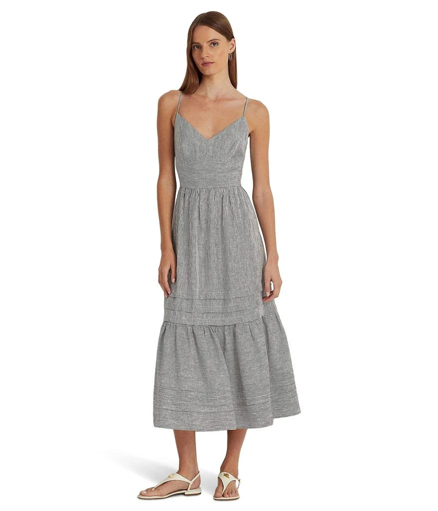 LAUREN Ralph Lauren Striped Bow-Back Linen Dress 1