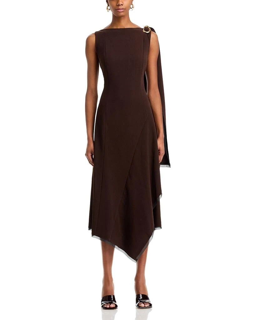 Jason Wu Boat Neck Fit and Flare Crepe Dress 7