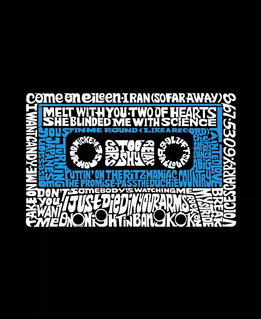 LA Pop Art Men's 80s One Hit Wonders Word Art Short Sleeve T-shirt 3
