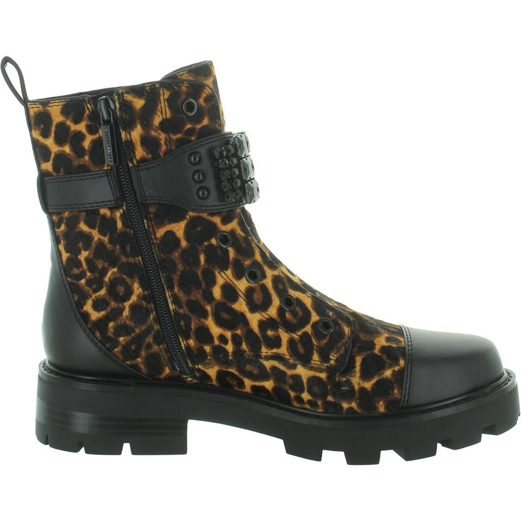 Karl Lagerfeld Paris Maeva Womens Leather Calf Hair Combat & Lace-Up Boots 2