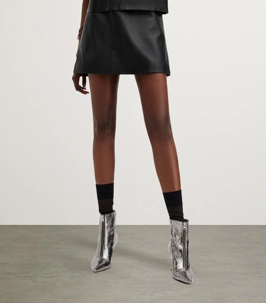ALL SAINTS Leather Renai Mini Skirt 4