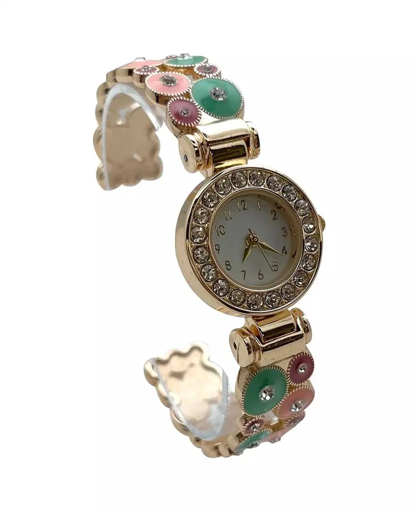 Olivia Pratt Pastels Gold Colorful Round Shapes Band Bangle Women Watch 3