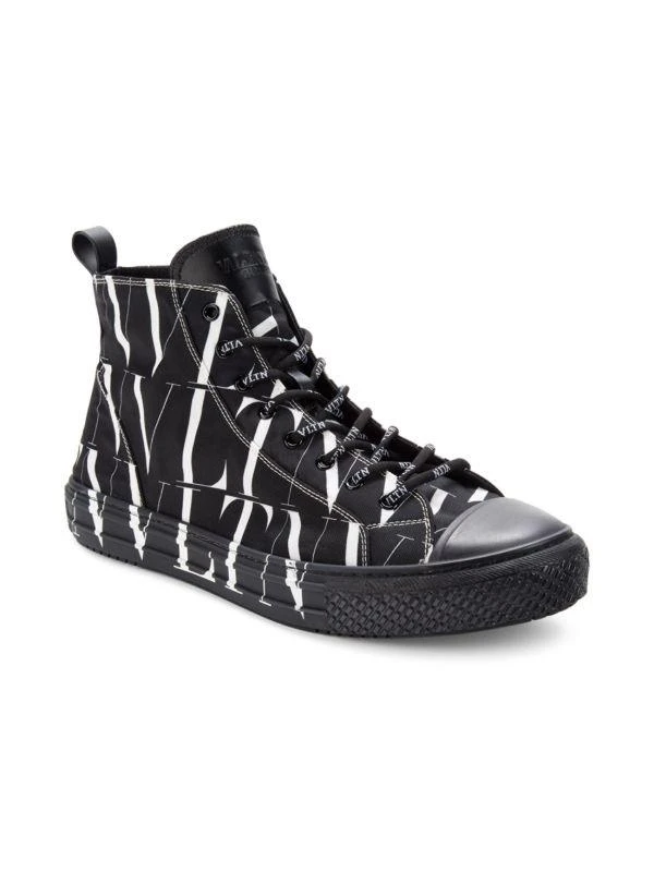 Valentino Monogram Print High Top Sneakers 2