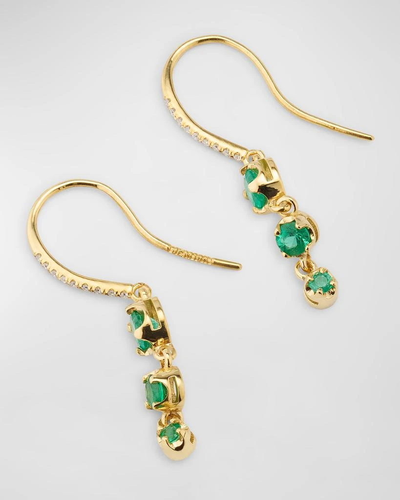 Jennifer Meyer 3 Graduated Illusion-Set Emerald Drop Earrings 4