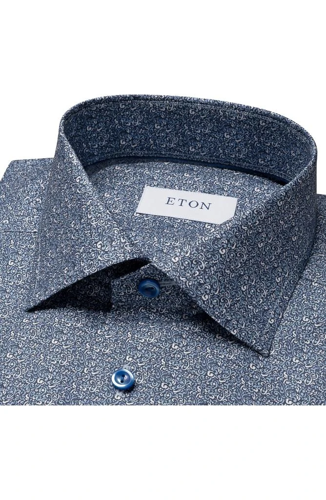 Eton Slim Fit Micro Paisley Cotton Twill Dress Shirt 5