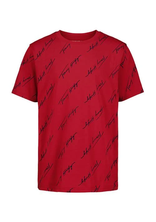 Tommy Hilfiger Hilfiger Boys 8 20 Angleed Script Printed T Shirt 1