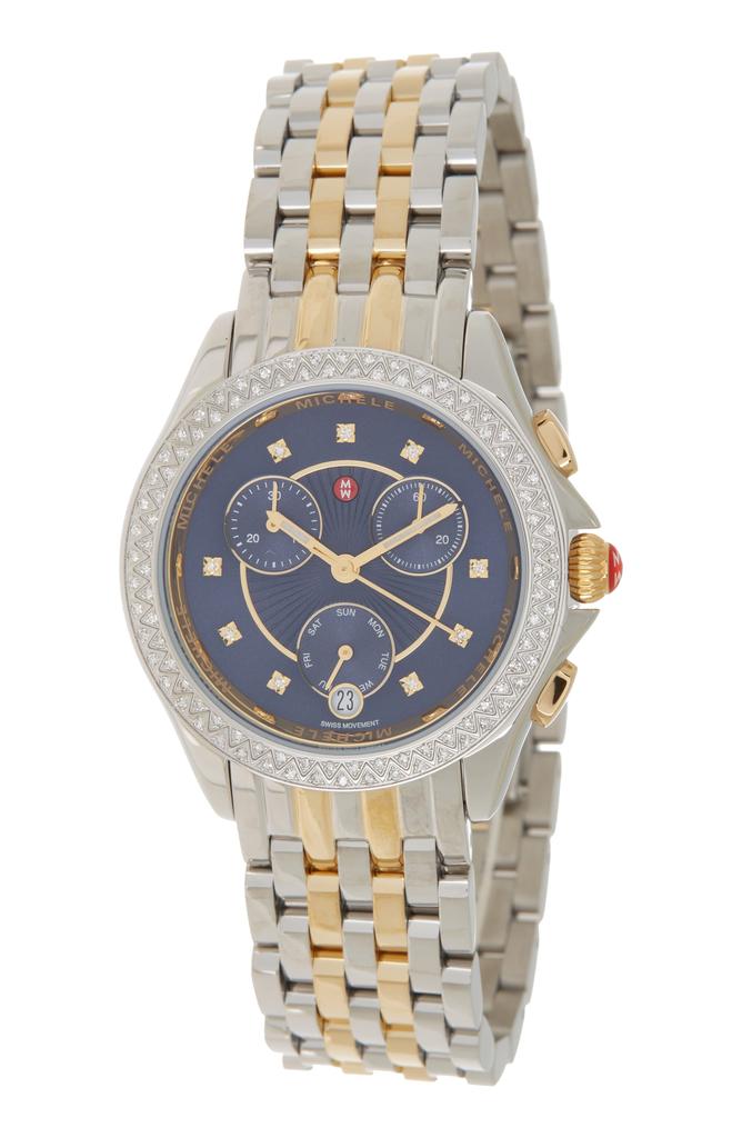 MICHELE Women's Diamond Embellished Belmore Two-Tone Bracelet Watch - 0.38 ctw