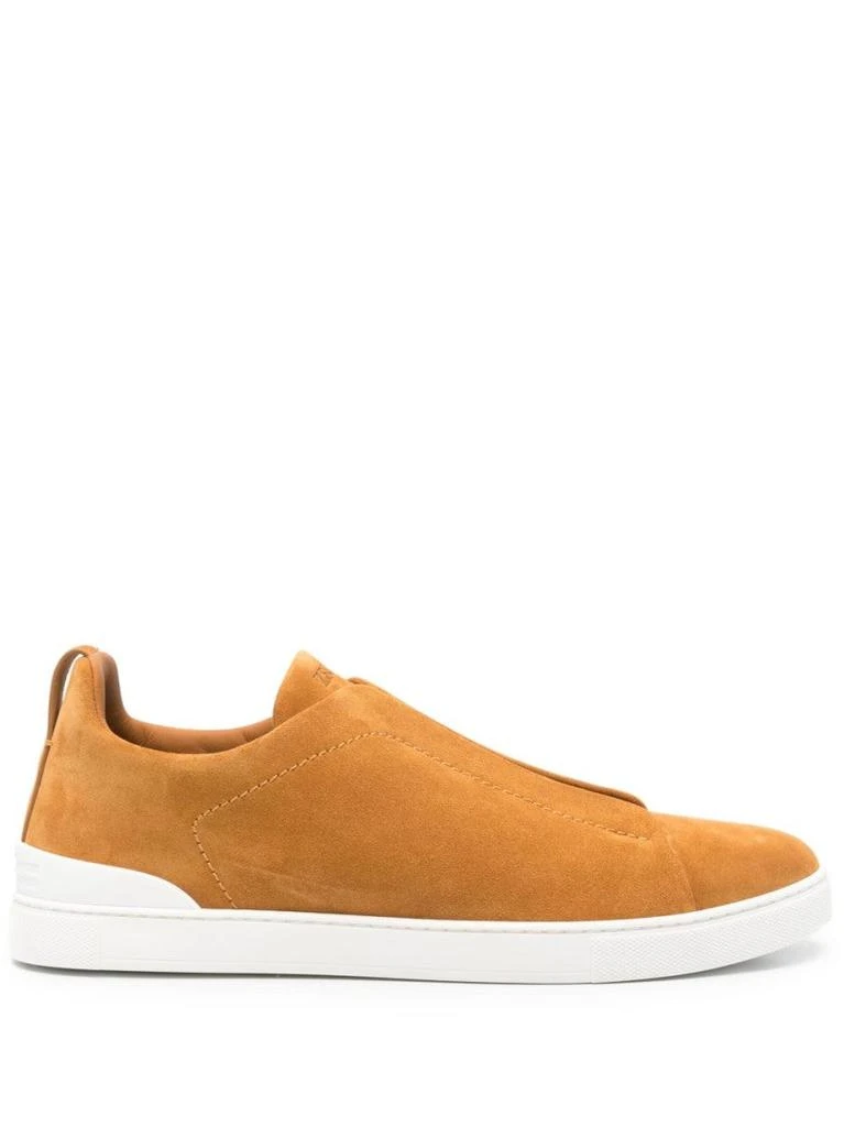 Zegna Brown Suede Low-Top Trainers 1