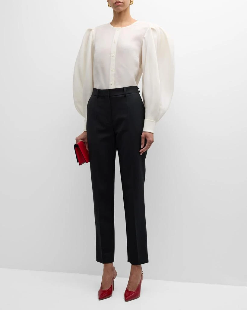 Carolina Herrera Puff Sleeve Button-Front Top 3