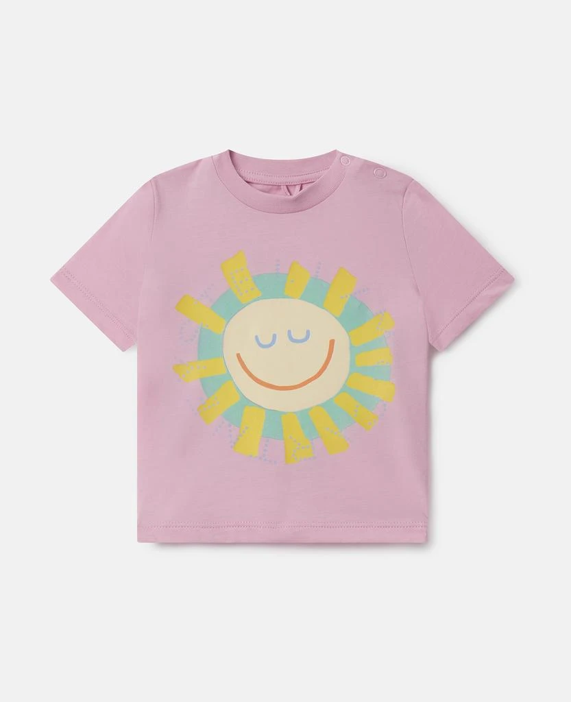 Stella McCartney Stella McCartney - Medallion Logo Sunshine Sweatshirt, Woman, Pink, Size: 9m 1