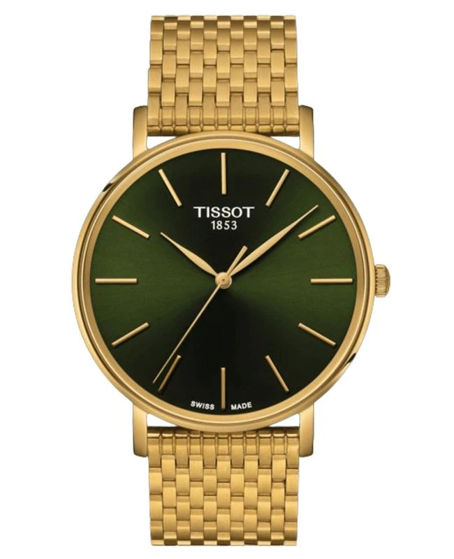 Tissot Tissot Everytime 40mm Quartz Green Dial Gold Tone Steel Men's Watch T143.410.33.091.00 1