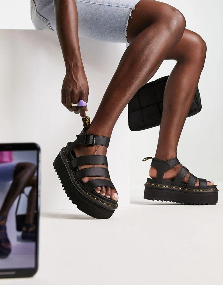 Dr. Martens Dr Martens Blaire Quad flatform sandals in black 3