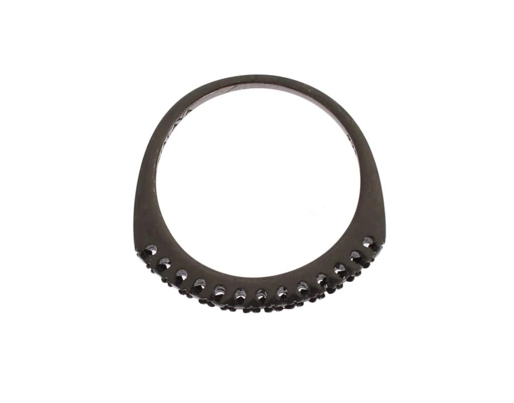 Nialaya Nialaya Black CZ Rhodium 925 Silver  Ring 2