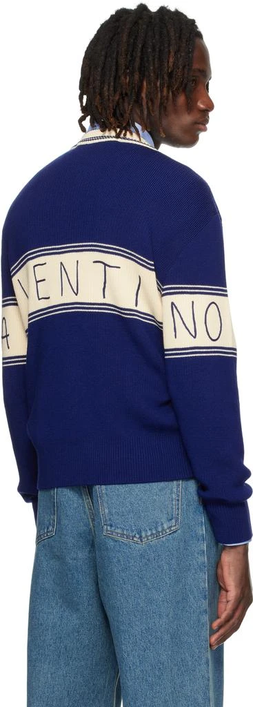 Valentino Navy 
Beige 
Chez Valentino
 Jacquard Pattern Sweater 3