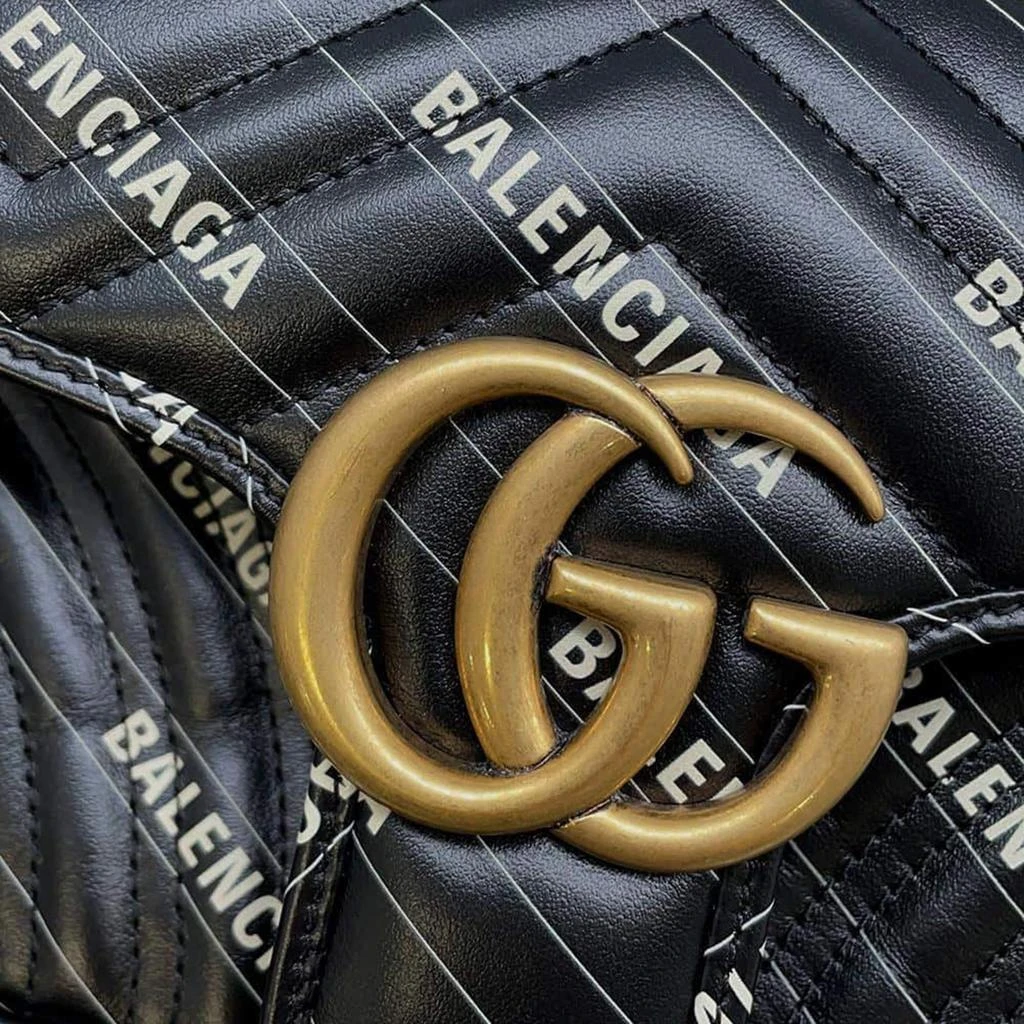 Gucci Gucci Black Leather The Hacker Project GG Marmont Shoulder Bag 5