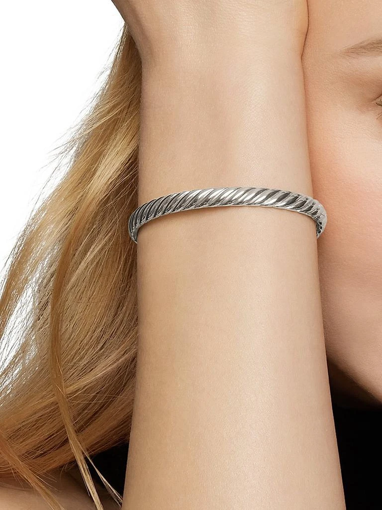 David Yurman Sculpted Cable Bangle Bracelet In 18K White Gold 2