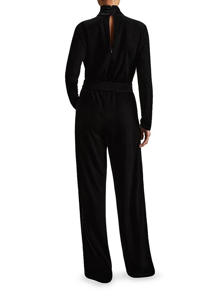 REISS Vera Velvet Wrap Neck Jumpsuit 3