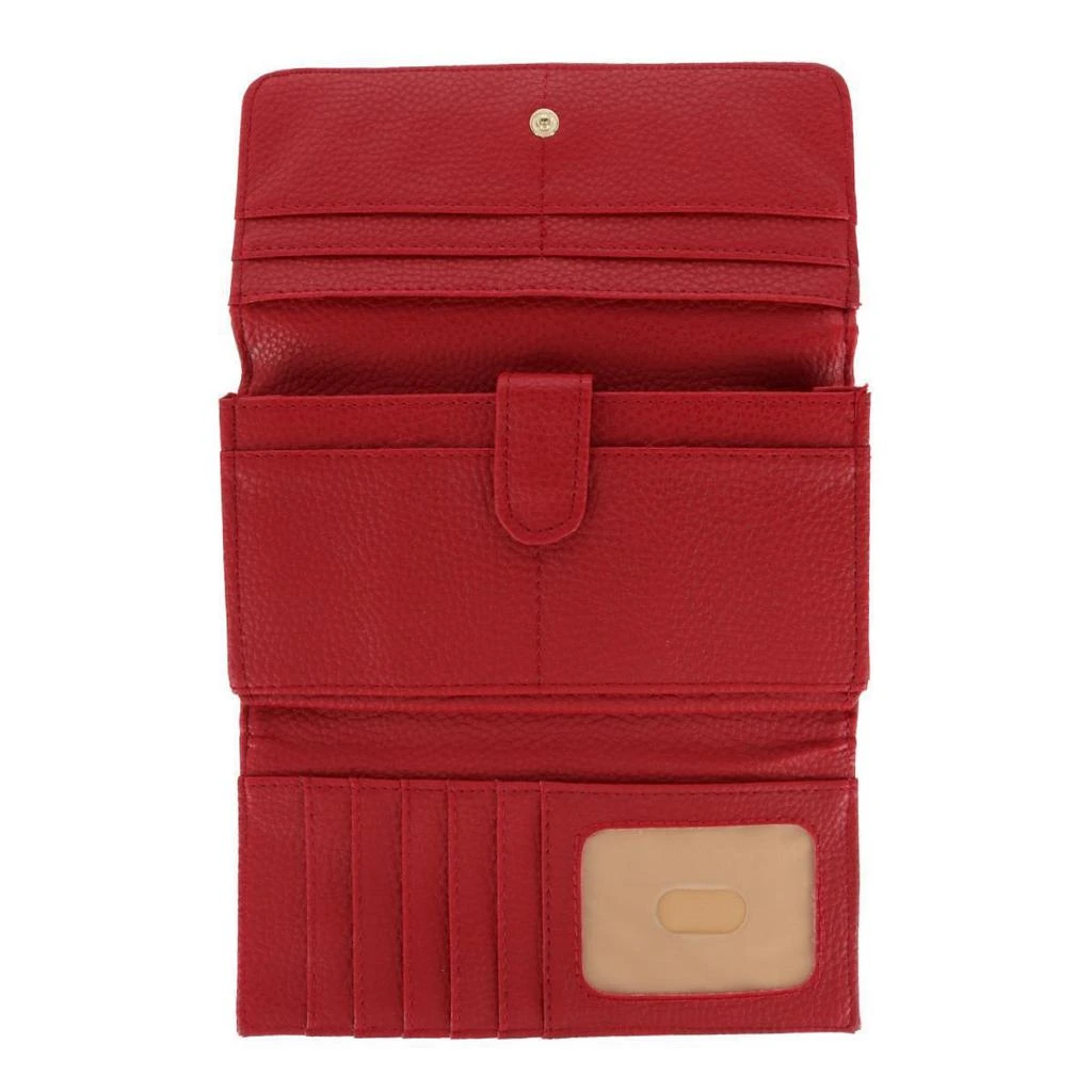 Buxton Women's Solid Colored Vegan Leather Bianca Clutch Wallet 2