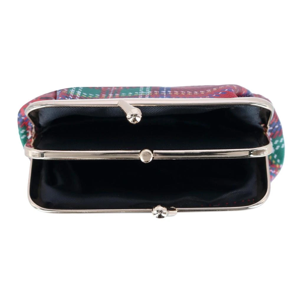 Buxton Women's Tartan Plaid Printed Vegan Leather Triple Frame Coin Purse 2