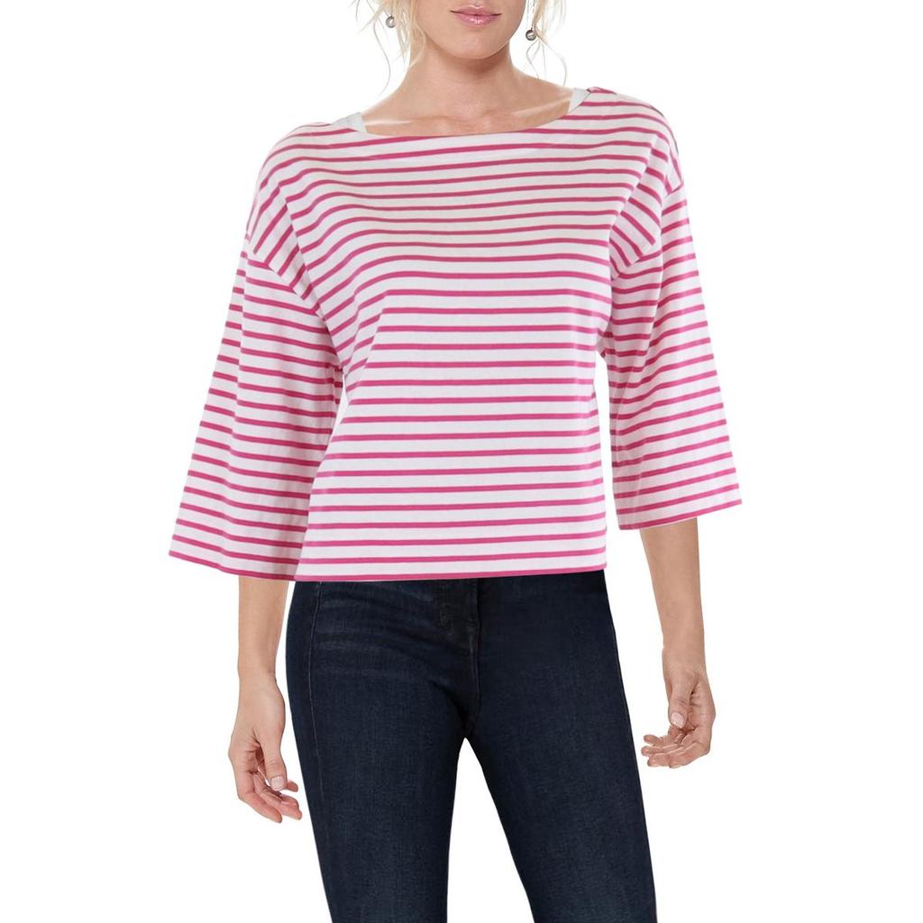 On 34th Womens Wideneck Three Quarter Sleeve Pullover Top