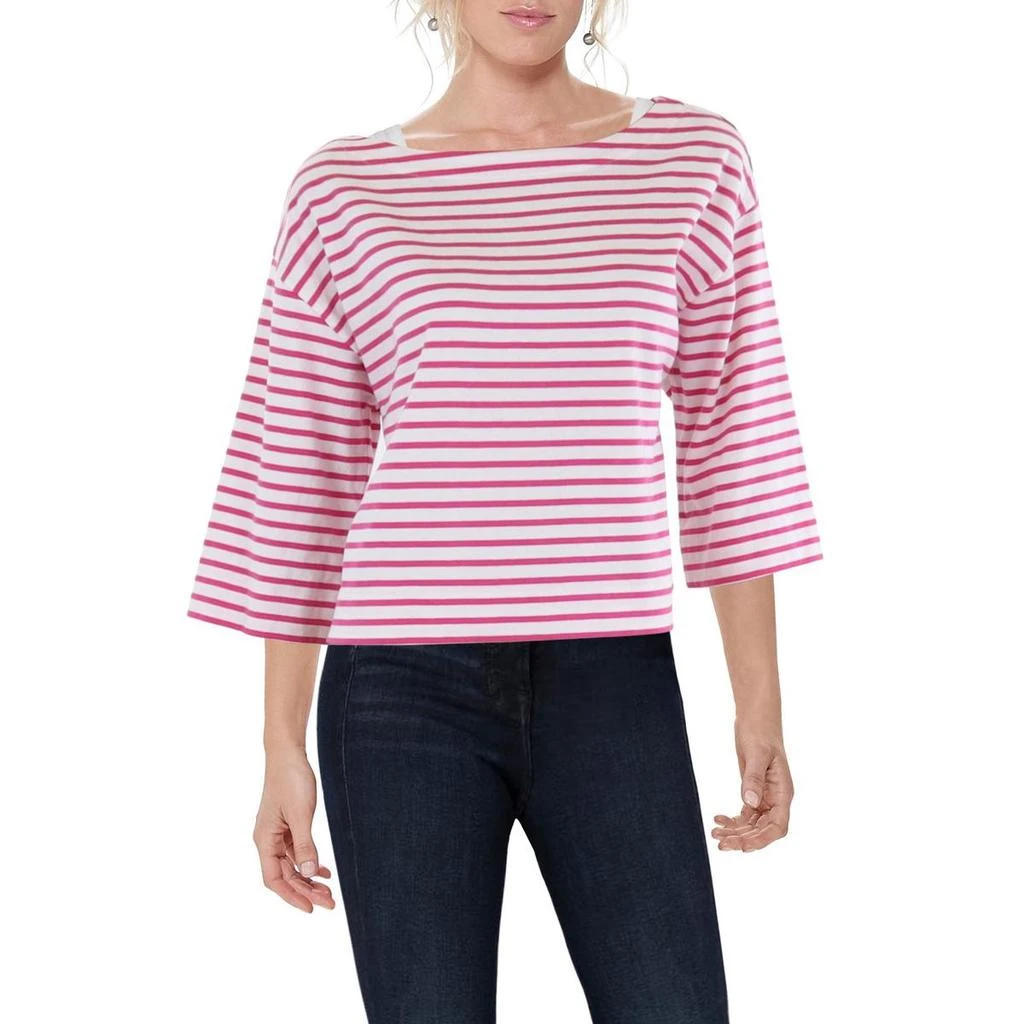 On 34th Womens Wideneck Three Quarter Sleeve Pullover Top 1