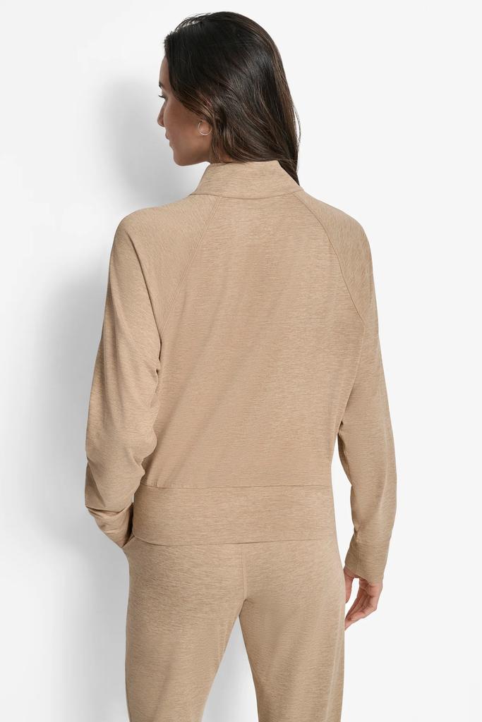 DKNY SPACEDYE HALF ZIP RAGLAN SLEEVE PULLOVER