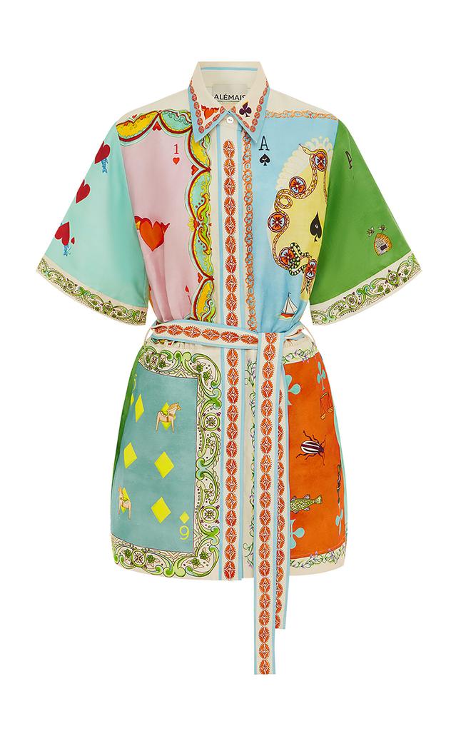 ALÉMAIS ALÉMAIS - Rummy Printed Linen-Blend Mini Shirt Dress - Multi - AU 14 - Moda Operandi