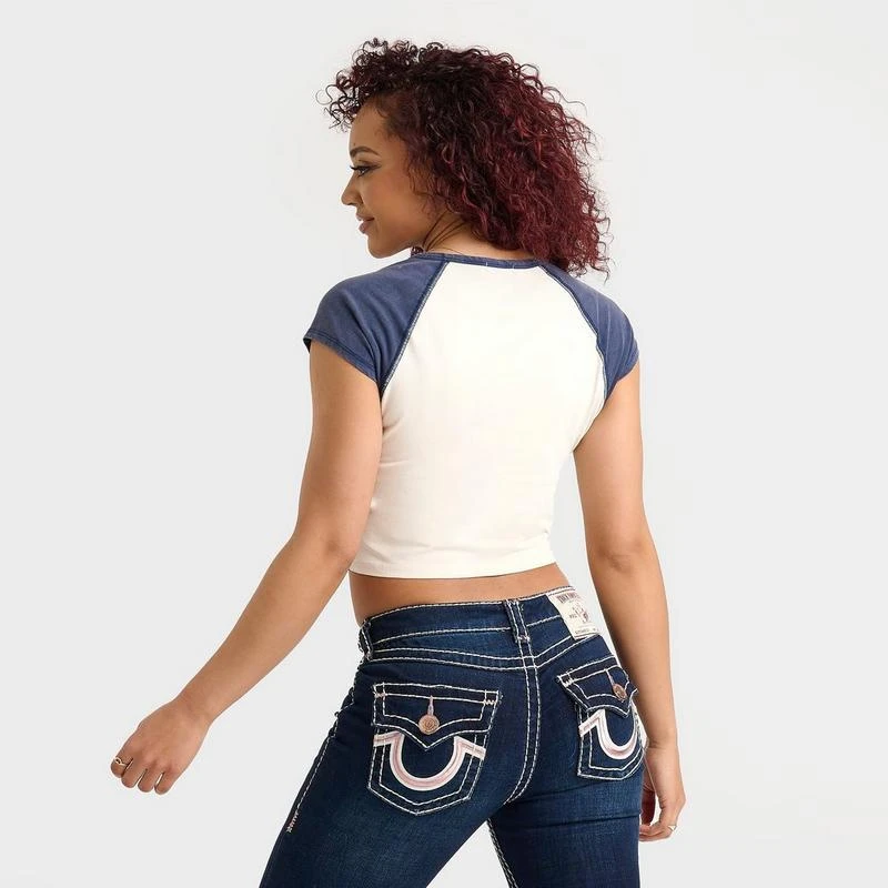 True Religion Women's True Religion Raglan Logo Baby T-Shirt 4