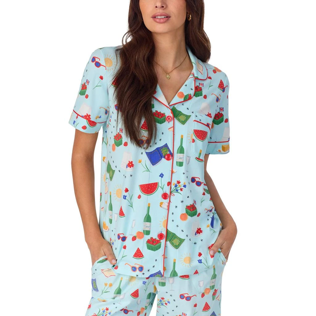 Bedhead PJs Short Sleeve Cotton Knit Cropped Pajama Set 3