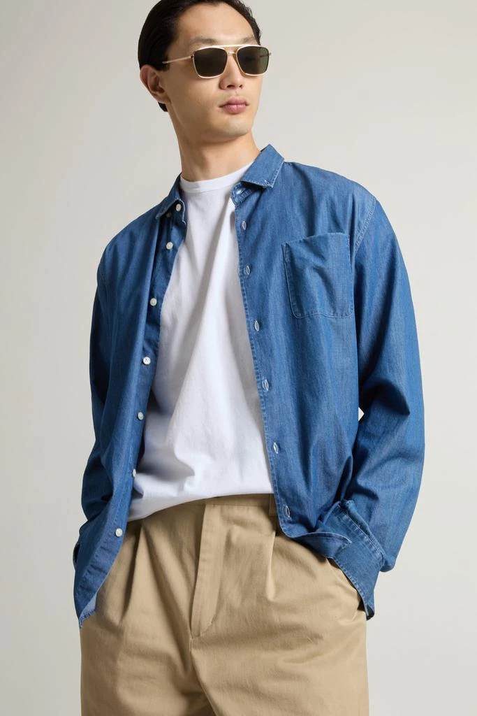 Woolrich Pure Cotton T-shirt - Men - Blue 4